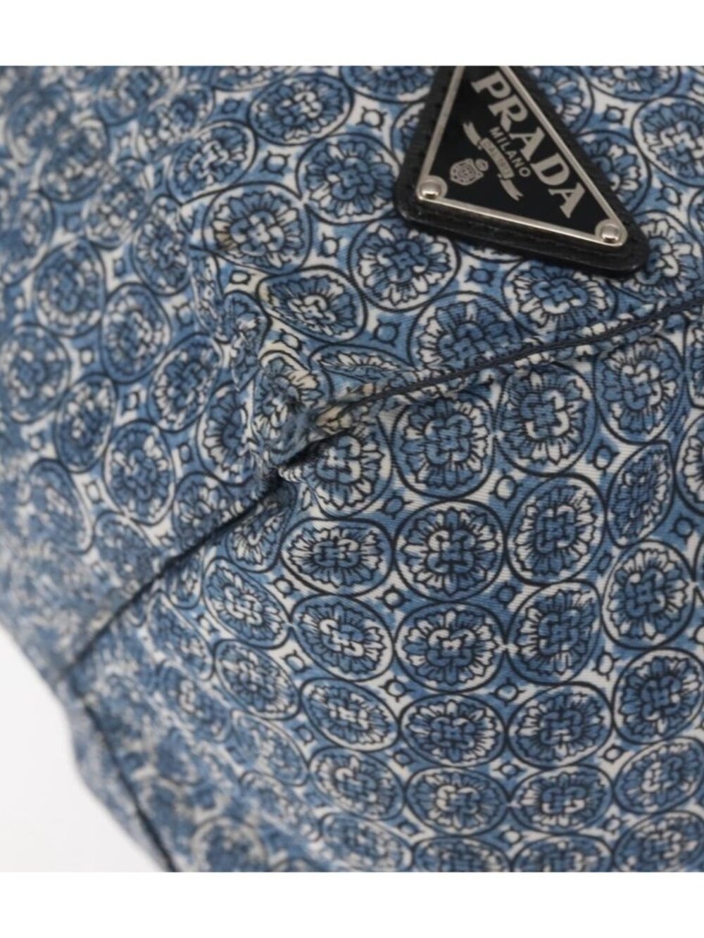 PRADA Tote Bag Nylon Blue Silver - Picture 8 of 14